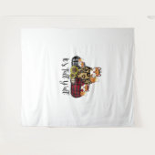 キツネおもしろい秋Y'all Thanksgiving Animal Love タペストリー (正面(横))