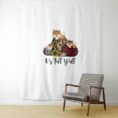 キツネおもしろい秋Y'all Thanksgiving Animal Love タペストリー (インサイチュ)
