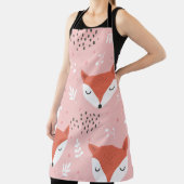 キツネおもしろい:かわいい森のパターン エプロン (インサイチュ)