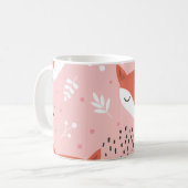 キツネおもしろい:かわいい森のパターン コーヒーマグカップ (正面左)