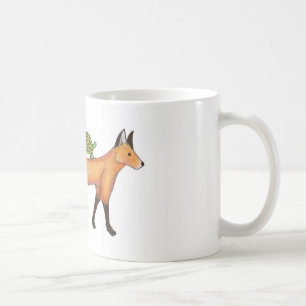 キツネおよびカメのマグ コーヒーマグカップ