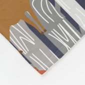 キツネおよびシカの森林カスタム フリースブランケット (角)