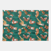キツネおよびシダ キッチンタオル (横)