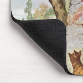 キツネおよびブドウのイラストレーションのための マウスパッド (コーナー)