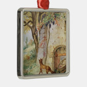 キツネおよびブドウのイラストレーションのための メタルオーナメント (右)
