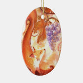 キツネおよびブドウ セラミックオーナメント (右)