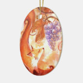 キツネおよびブドウ セラミックオーナメント (左)