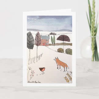 キツネおよびロビンのクリスマスカード シーズンカード