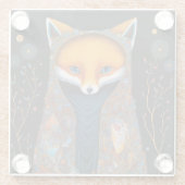 キツネお洒落ウッドランドファンタジーアートガラスコースター ガラスコースター (裏面)