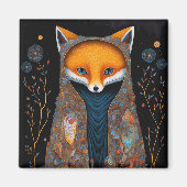 キツネお洒落ウッドランドファンタジーアートマグネット マグネット (正面)