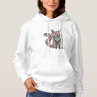 キツネお洒落カスタムホワイトフードSweatshirt パーカ