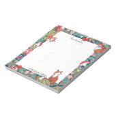 キツネお洒落キツネキノコティール(緑がかった色)ウッドランドカスタム ノートパッド (回転)