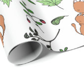 キツネお洒落ファミリーとフォレ葉スト ラッピングペーパー (ロールコーナー)