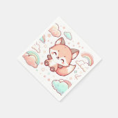 キツネお洒落ベビーシャワー スタンダードカクテルナプキン (角)