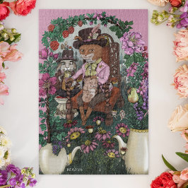 キツネお洒落不機嫌ハッターアリスin Wonderland Art ジグソーパズル