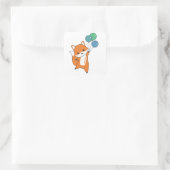 キツネかわいい動物ハエ風船の子ども スクエアシール (バッグ)