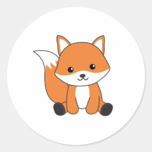 キツネかわいい森林動物キツネレッドキツネ ラウンドシール