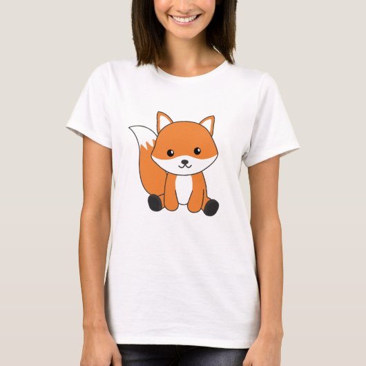 キツネかわいい森林動物キツネレッドキツネ Tシャツ (正面)