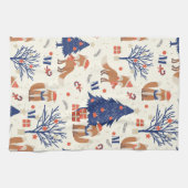 キツネかわいこちゃんモノグラム キッチンタオル (横)