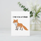キツネがインターネットミーム曲おもしろい漫画を言う ポストカード (スタンド正面)