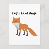 キツネがインターネットミーム曲おもしろい漫画を言う ポストカード (正面)