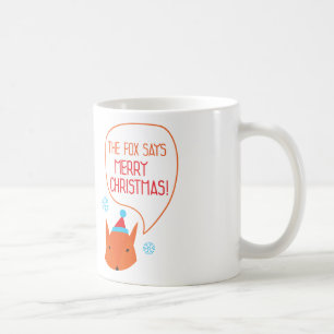 キツネがメリークリスマスを言う！ コーヒーマグカップ
