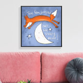 キツネが月を飛び越える キャンバスプリント (インサイチュ (リビング))