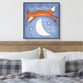 キツネが月を飛び越える キャンバスプリント (インサイチュ (寝室))