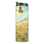 キツネが畑の蝶を眺める タンブラー (回転右)