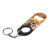 キツネが舌を出す キーホルダー栓抜き (正面アングル)