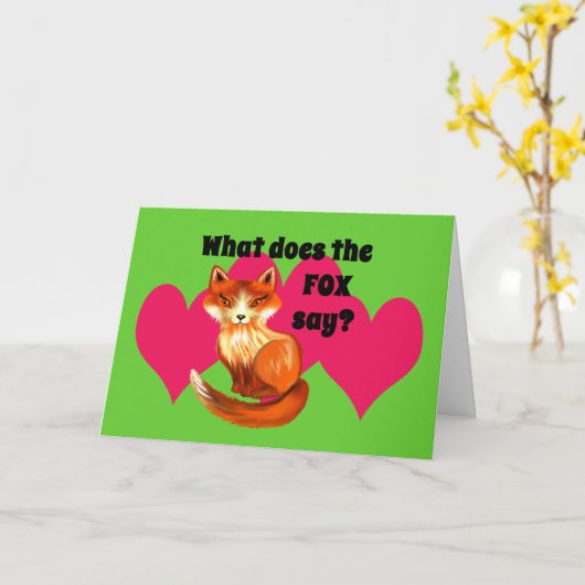 キツネが言う衣服と贈り物 カード (黄色い花)