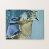 キツネが雪の日を楽しむ ジグソーパズル (横)