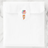 キツネが風船で飛びカラフル上がる ラウンドシール (バッグ)