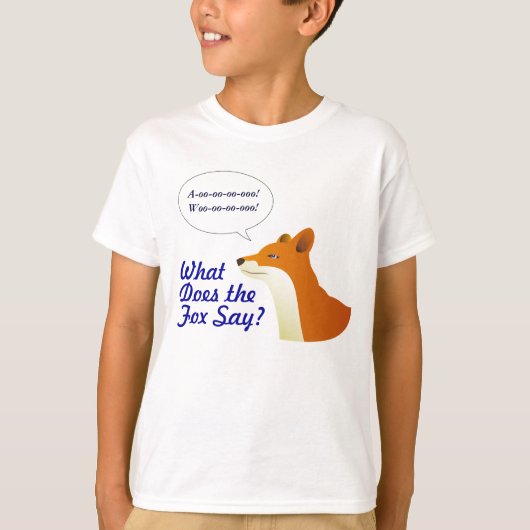 キツネがTおもしろいシャツを言う Tシャツ (正面)