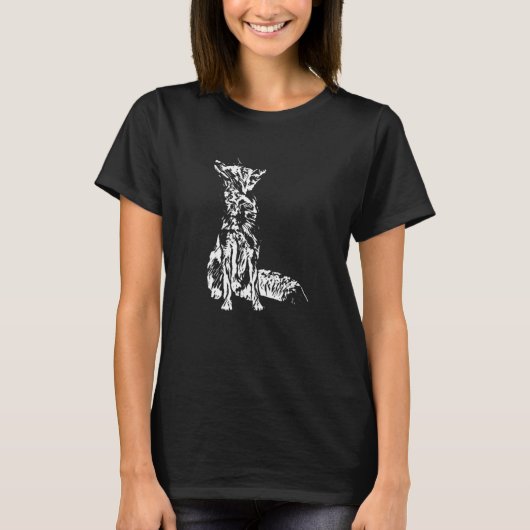 キツネずるい動物カラフル森林動物キツネ Tシャツ (正面)