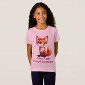 キツネですべてを良くする – かわいい動物のTシャツ Tシャツ (正面フル)