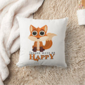 キツネで幸せになる クッション (ブランケット)