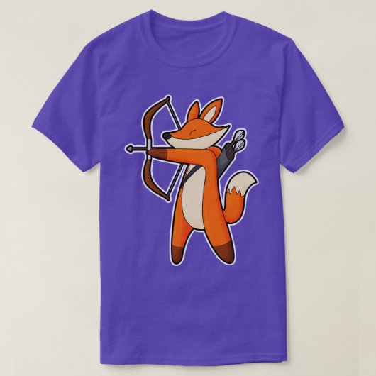 キツネとしてアーチャーとアロー弓 Tシャツ (デザイン正面)