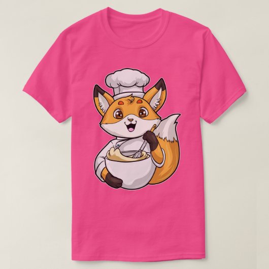 キツネとしてパン生地ウィスクのボウルと Tシャツ (デザイン正面)