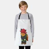 キツネとしてヘルメット付き消防士 エプロン (着用した状態)