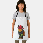 キツネとしてヘルメット付き消防士 エプロン (インサイチュ)