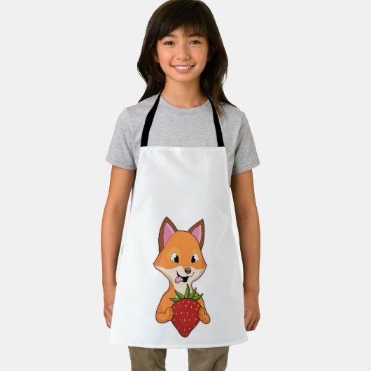 キツネとイチゴ エプロン (インサイチュ)
