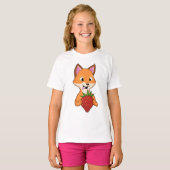 キツネとイチゴ Tシャツ (正面フル)