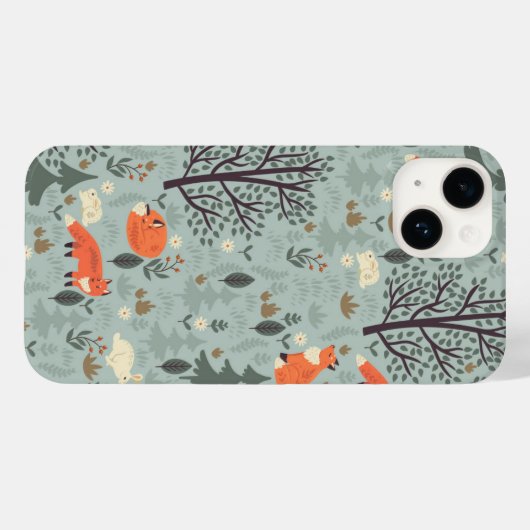 キツネとウサギの森 Case-Mate iPhoneケース (裏面 (横))