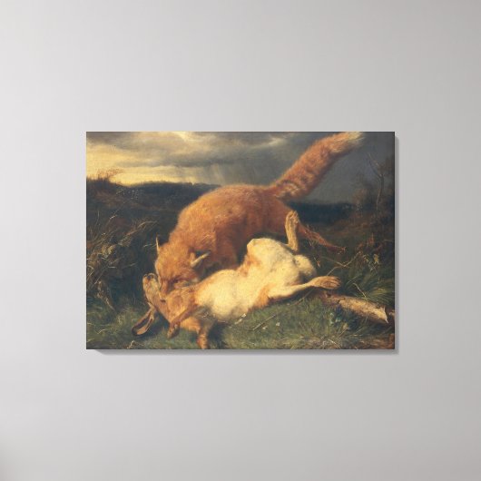 キツネとウサギ， 1866 キャンバスプリント (正面)