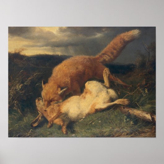 キツネとウサギ， 1866 ポスター (正面)