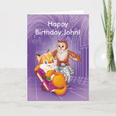 キツネとオウム カード (正面)