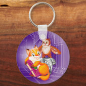 キツネとオウム キーホルダー (正面)