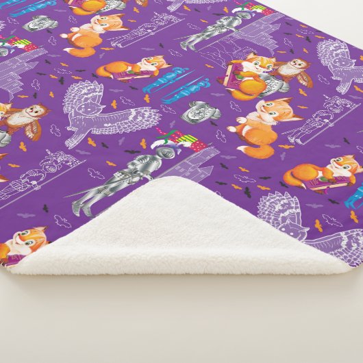 キツネとオウム シェルパブランケット (3/4)