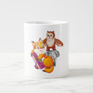 キツネとオウム ジャンボコーヒーマグカップ